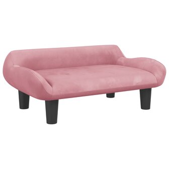 Kinderbank 70x40x24 cm fluweel roze 2