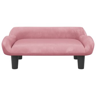 Kinderbank 70x40x24 cm fluweel roze 3