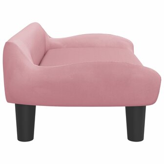 Kinderbank 70x40x24 cm fluweel roze 4