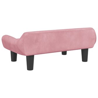 Kinderbank 70x40x24 cm fluweel roze 5
