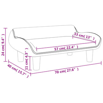 Kinderbank 70x40x24 cm fluweel roze 7