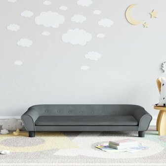 Kinderbank 100x50x26 cm fluweel donkergrijs 1