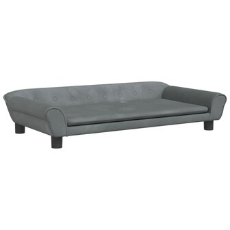 Kinderbank 100x50x26 cm fluweel donkergrijs 2