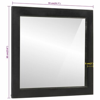 Badkamerspiegel 55x1x60 cm glas en massief mangohout 6