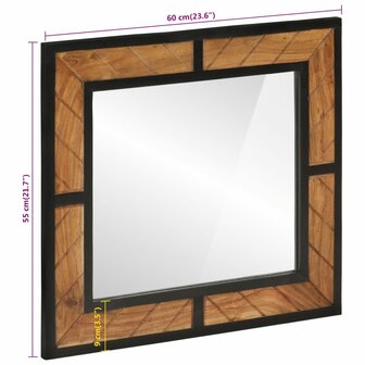 Badkamerspiegel 60x1x55 cm massief acaciahout 7