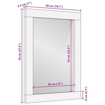 Badkamerspiegel 50x70 cm massief acaciahout en glas 9