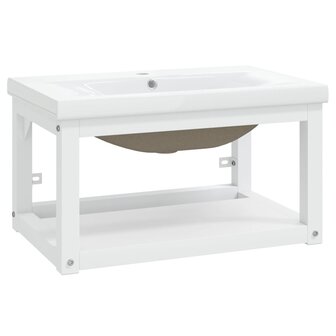 Wastafelframe met inbouwwastafel ijzer wit 2