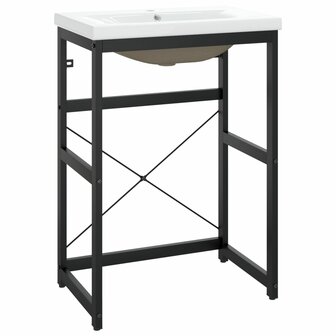Wastafelframe met inbouwwastafel ijzer zwart 2