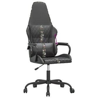 Gamestoel kunstleer zwart en camouflage 7