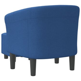 Kuipstoel met voetenbank stof blauw 5