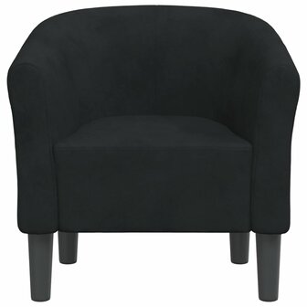 Kuipstoel fluweel zwart 3