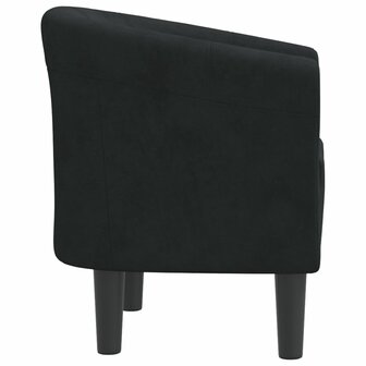 Kuipstoel fluweel zwart 4