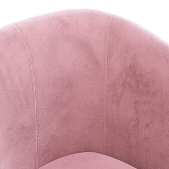 Kuipstoel met voetenbank fluweel roze 6