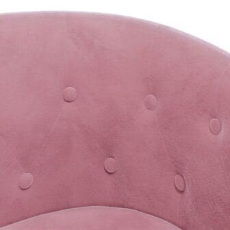 Kuipstoel met voetenbank fluweel roze 6