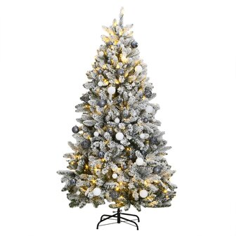 Kunstkerstboom met scharnieren 300 LED&amp;apos;s en kerstballen 270 cm 1