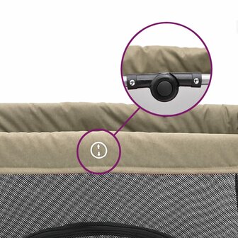 Babybox met matras linnen taupe 7