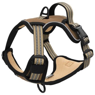 Hondentuigje met riem en halsband verstelbaar S bruin 7