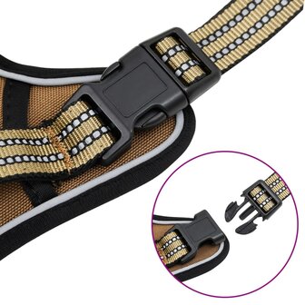 Hondentuigje met riem en halsband verstelbaar S bruin 10