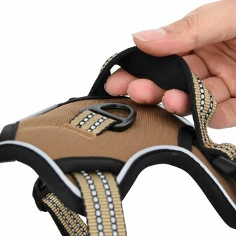 Hondentuigje met riem en halsband verstelbaar S bruin 11