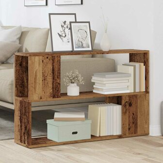 Boekenkast 100x24x63 cm bewerkt hout oud houtkleurig 3