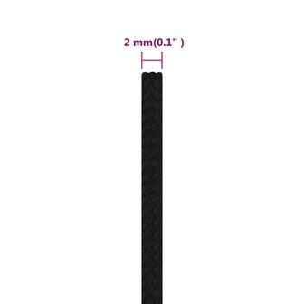 Werktouw 2 mm 500 m polyester zwart 6
