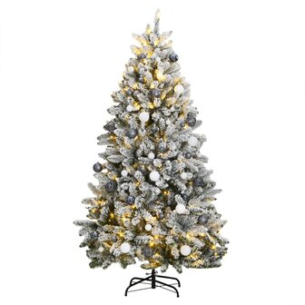 Kunstkerstboom met scharnieren 300 LED&amp;apos;s en kerstballen 300 cm 1