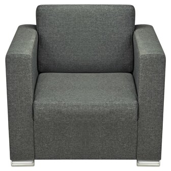 3-delig Bankstel stof donkergrijs  4