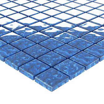 Moza&iuml;ektegels 11 st 30x30 cm glas blauw 5
