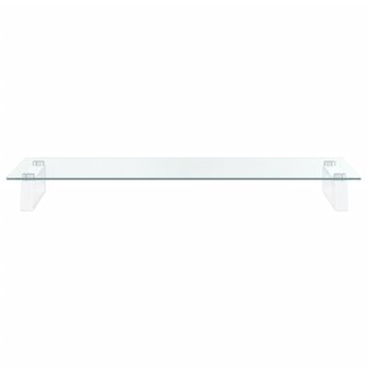 Monitorstandaard 80x35x8 cm gehard glas en metaal wit 4
