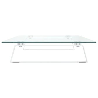 Monitorstandaard 80x35x8 cm gehard glas en metaal wit 5