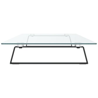 Monitorstandaard 100x35x8 cm gehard glas en metaal zwart 5