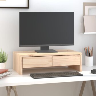 Monitorstandaard 50x27x15 cm massief grenenhout 1