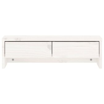 Monitorstandaard 50x27x15 cm massief grenenhout wit 5