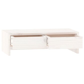 Monitorstandaard 50x27x15 cm massief grenenhout wit 6