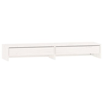 Monitorstandaard 100x27x15 cm massief grenenhout wit 2