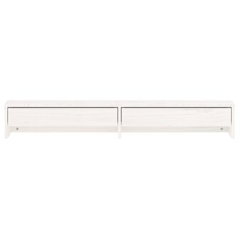 Monitorstandaard 100x27x15 cm massief grenenhout wit 5