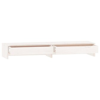 Monitorstandaard 100x27x15 cm massief grenenhout wit 6