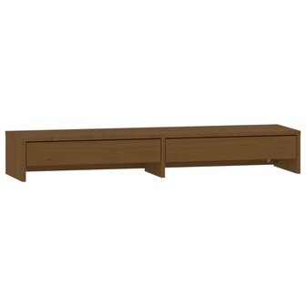 Monitorstandaard 100x27x15 cm massief grenenhout honingbruin 2