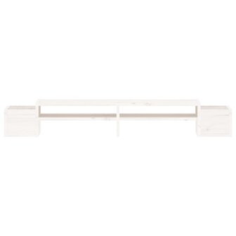 Monitorstandaard 100x27,5x15 cm massief grenenhout wit 5