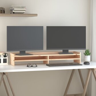 Monitorstandaard 100x24x16 cm massief grenenhout 3