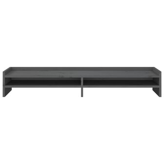 Monitorstandaard 100x24x16 cm massief grenenhout grijs 5