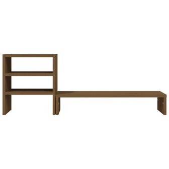 Monitorstandaard 81x20x30 cm massief grenenhout honingbruin 7