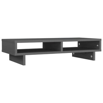 Monitorstandaard 60x27x14 cm massief grenenhout grijs 2