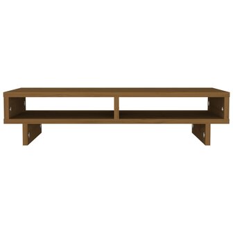 Monitorstandaard 60x27x14 cm massief grenenhout honingbruin 5