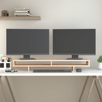Monitorstandaard 100x27x14 cm massief grenenhout 3