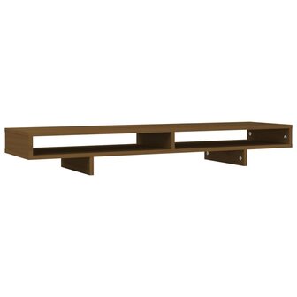 Monitorstandaard 100x27x14 cm massief grenenhout honingbruin 2