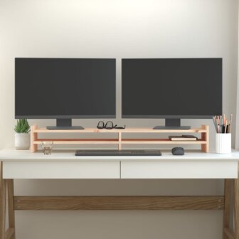 Monitorstandaard 100x27x15 cm massief grenenhout 3