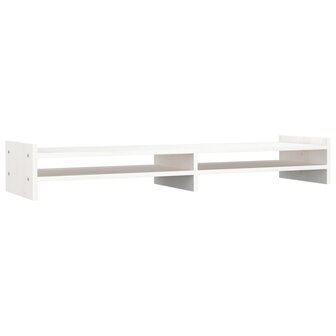 Monitorstandaard 100x27x15 cm massief grenenhout wit 2