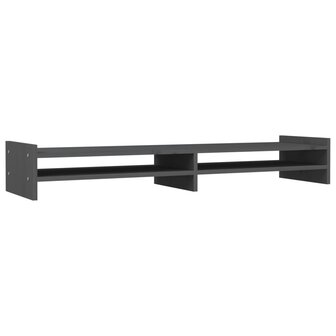 Monitorstandaard 100x27x15 cm massief grenenhout grijs 2