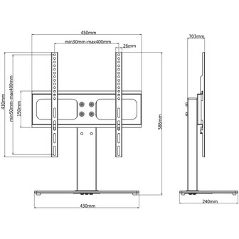 Tv-beugel met basis 400x400 mm 23&quot; - 55&quot; ijzer zwart 6